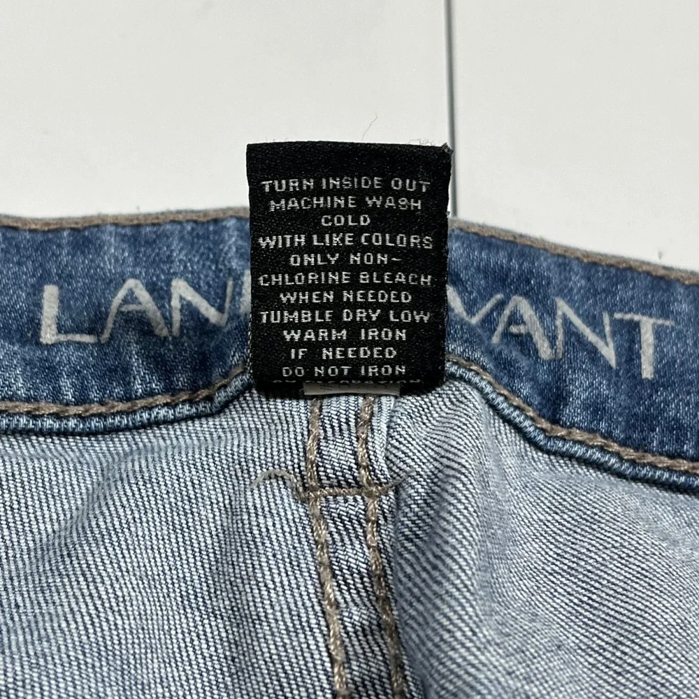 Lane Bryant Girlfriend Crop Capri Jeans Womens 18 Blue Denim Floral Embroidered
